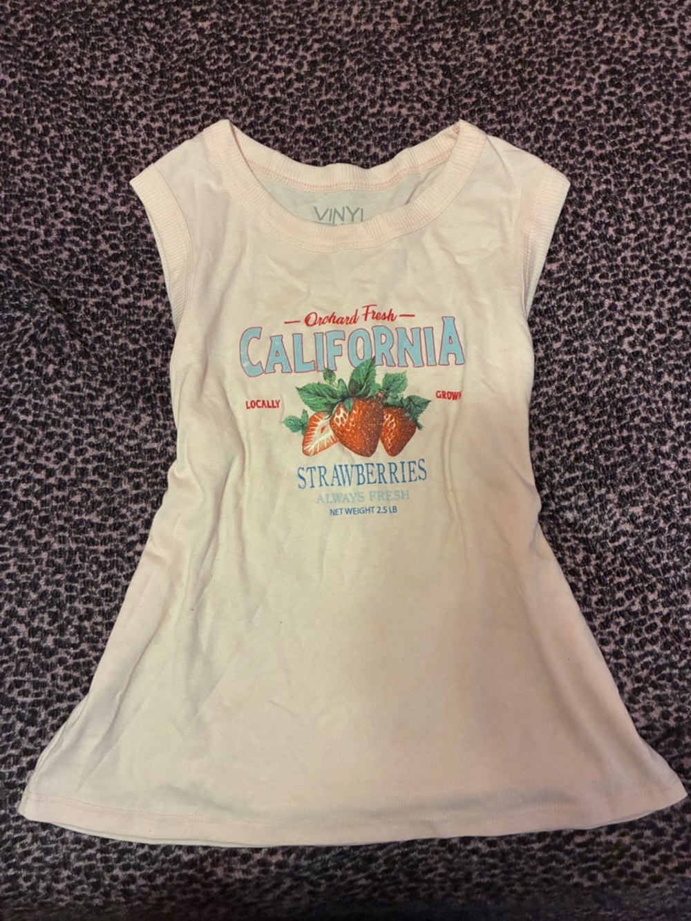 Vinyl Cream Girls' California Strawberries Graphic Tank